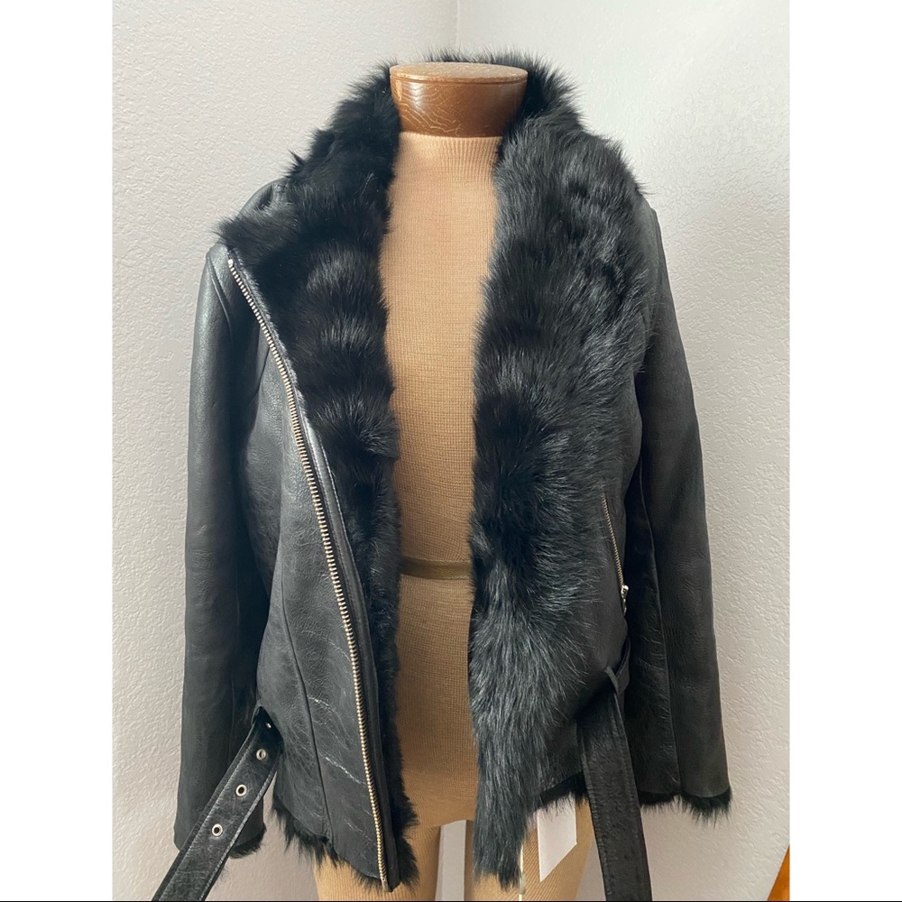 Iro MANTAA leather jacket FLIGHT BIKER as 36